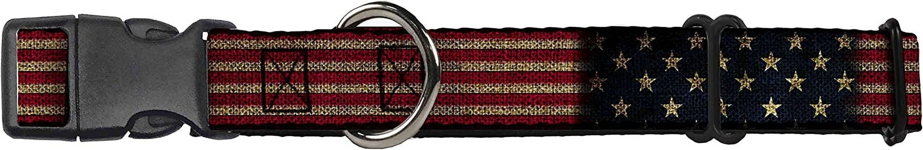 buckle-down vintage us flag stretch martingale dog collar