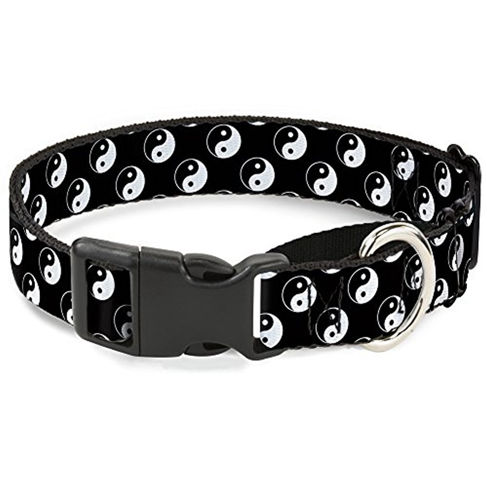 buckle-down yin yang monogram black white martingale dog collar