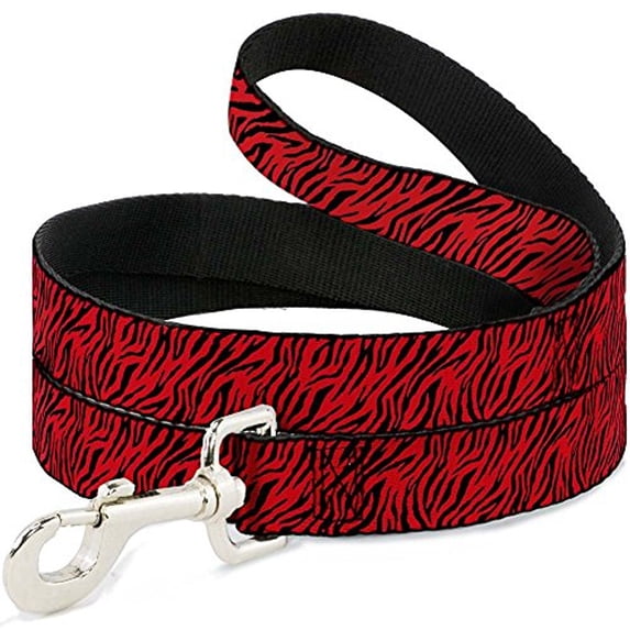 buckle-down "zebra 2 red" dog leash