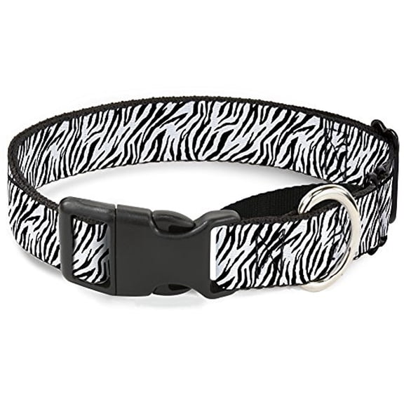 buckle-down zebra 2 white martingale dog collar