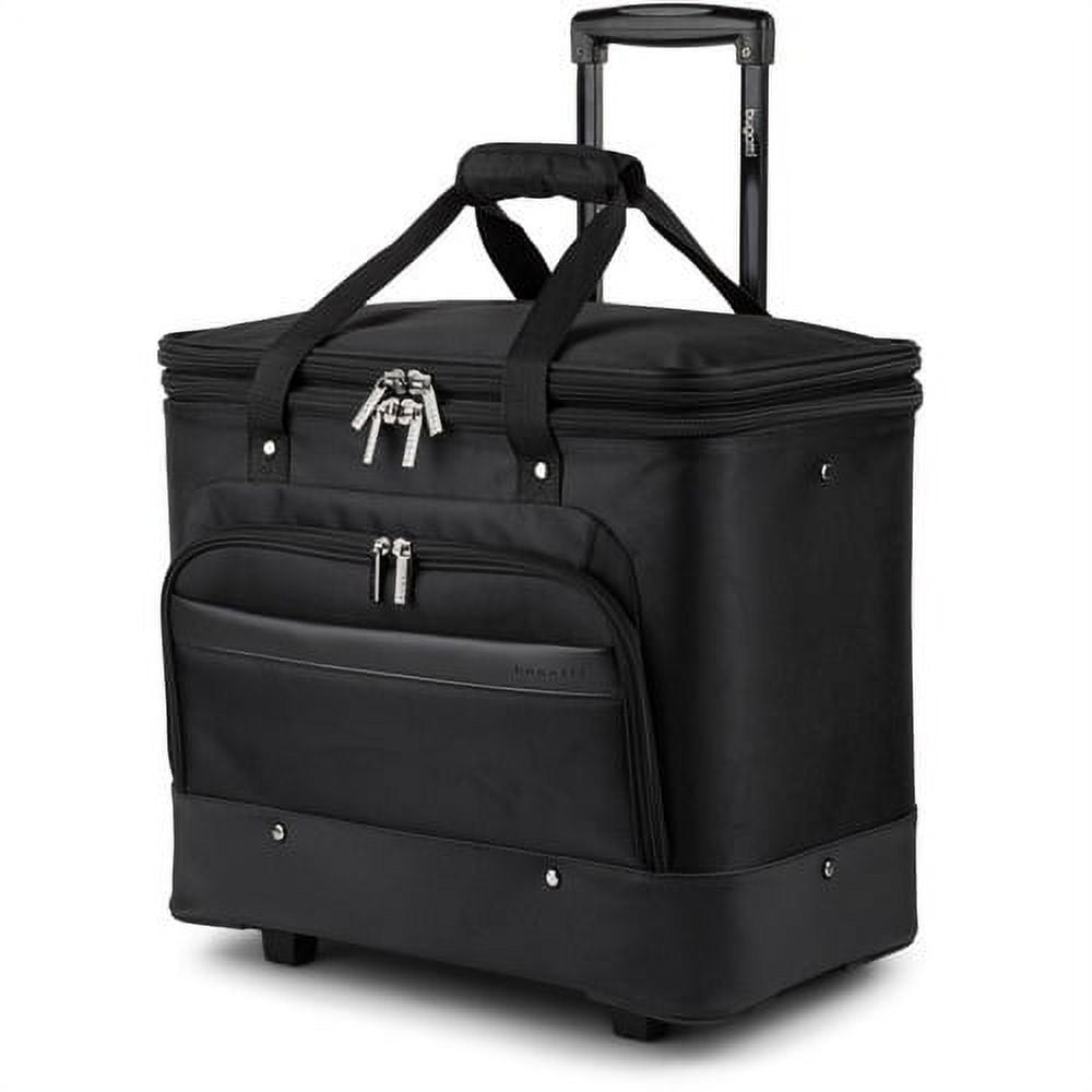 Luggage with cheap leather trim