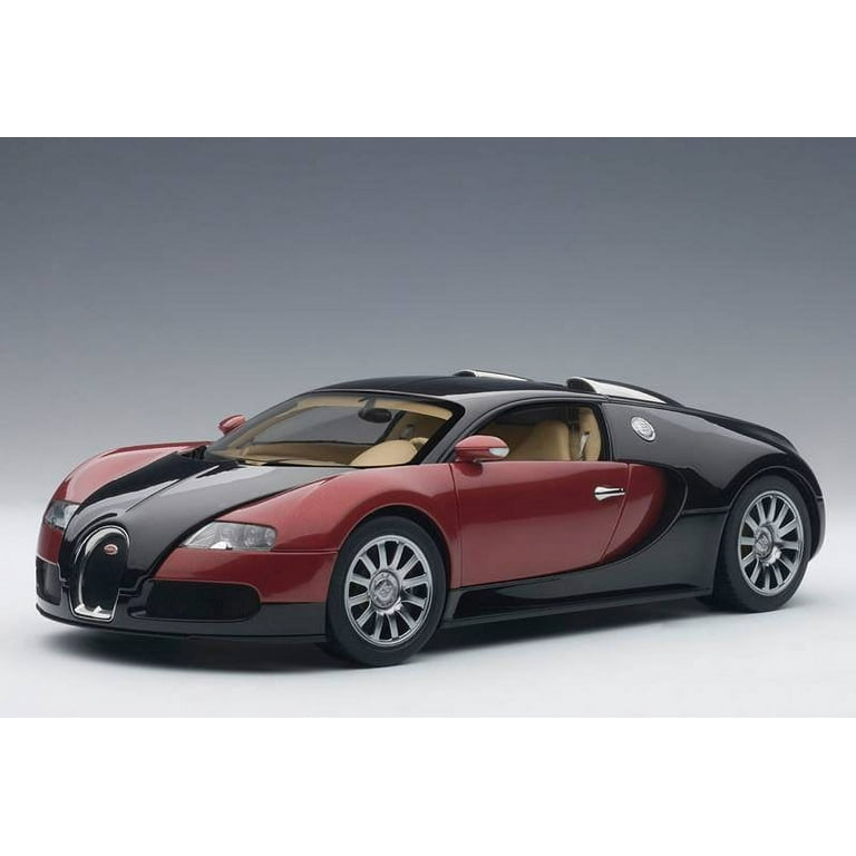bugatti eb veyron 16.4 1st production car black and red limited edition to  1200pcs 1/18 diecast model car by autoart