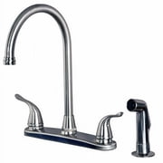 laguna brass double handle kitchen faucet with side spray