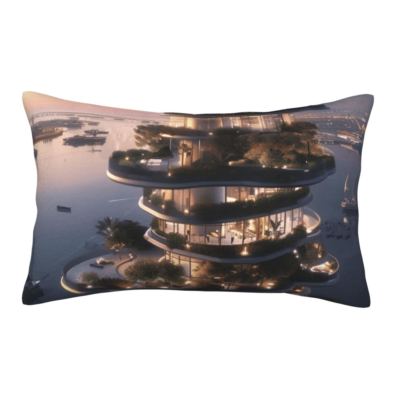 buildings with terraces pillowcase with zipper waist pillow pillowcase