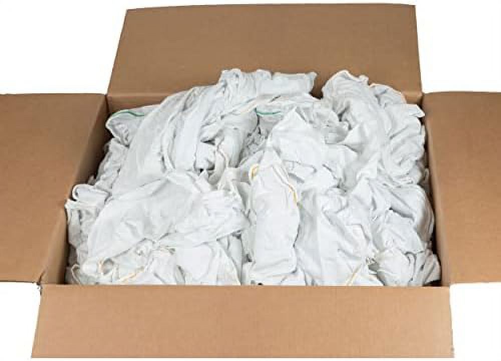 bulk white cotton rags recycled 18" x 18" 40 pounds prewashed