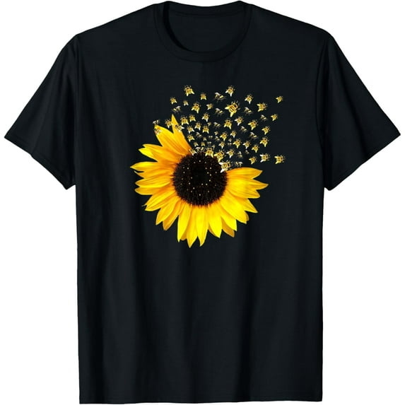 bumble bee. honey bees. bee lover. sunflower. yellow flowers T-Shirtmen and women can wear, black, white, gifts.S,M,L,XL,2XL,3XL,311XL