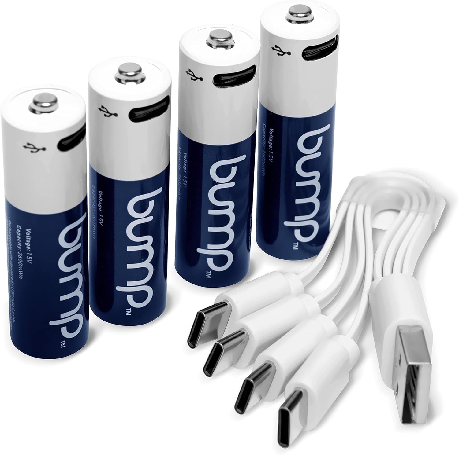 Bump AA Rechargeable Lithium Polymer Battery 4 Pack