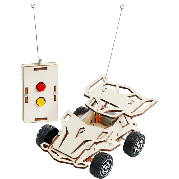 burlywood Diy Remote Control Racing Car Model Kit Wooden Puzzle Science Experiment Handicraft For Kids