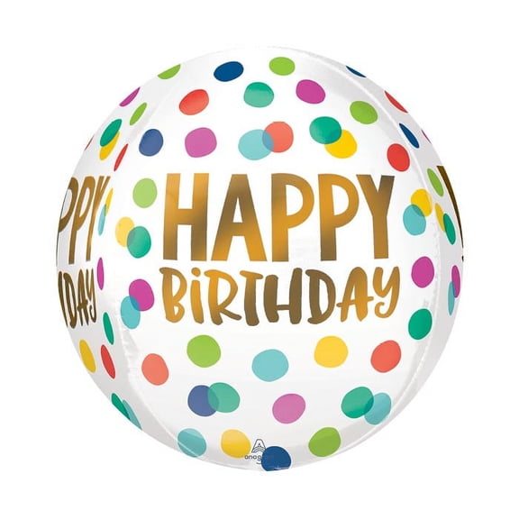 burton+BURTON 16" Pkg Happy Birthday Dot Orbz Balloon