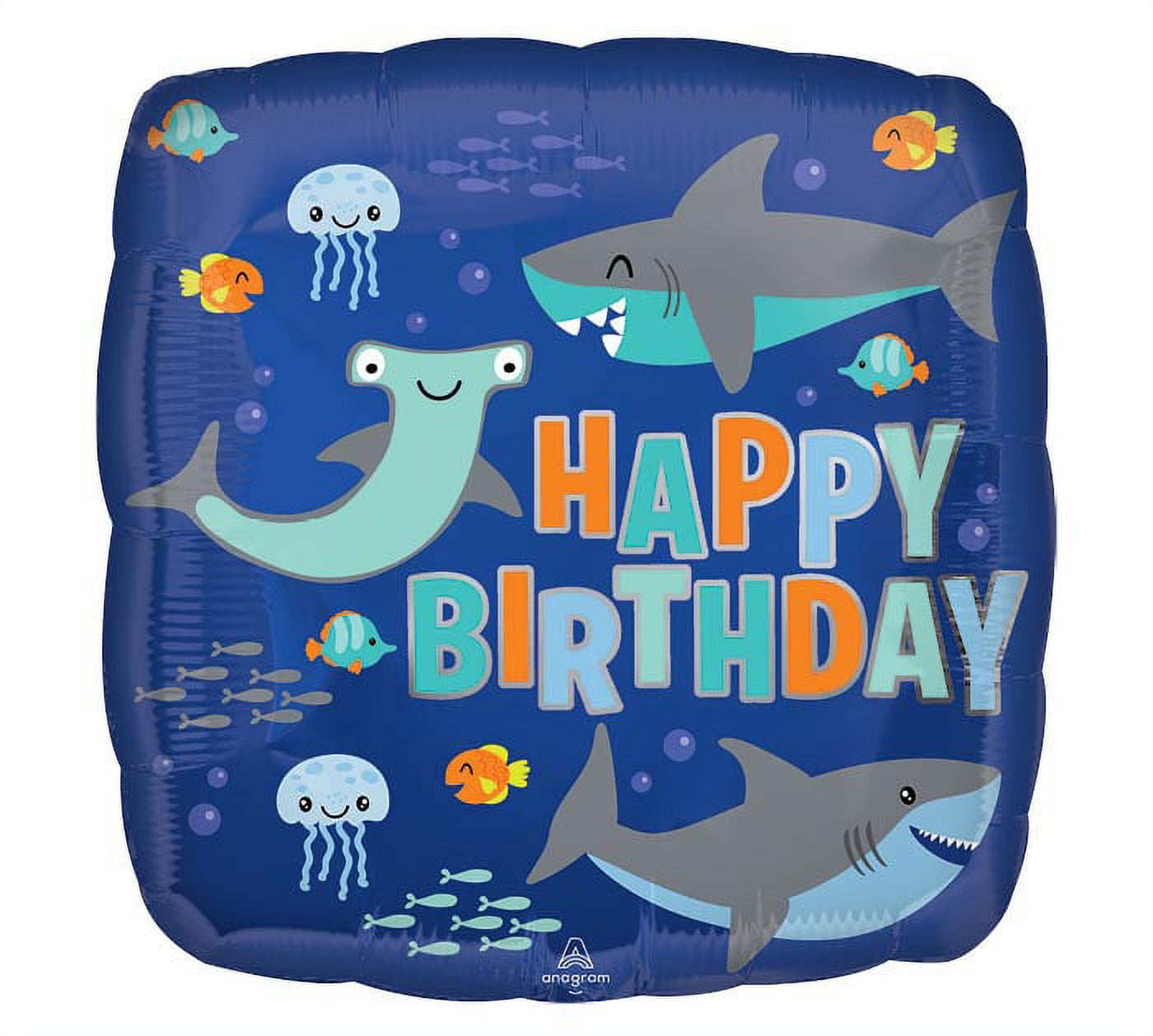 burton+BURTON 17" Pkg Birthday Shark Square Balloon