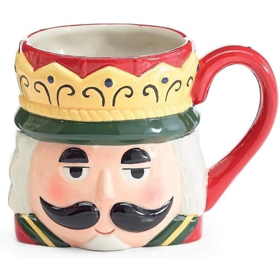 burton+BURTON Classic Nutcracker Head Shape Mug, 18-Ounce, Ceramic, Multicolor