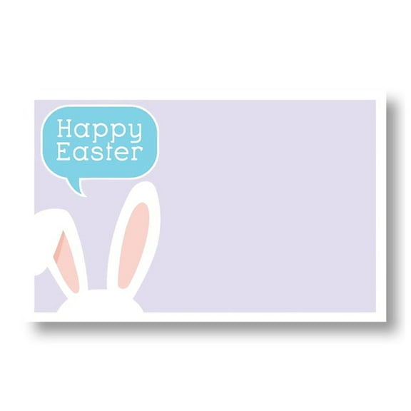 burton+BURTON Happy Easter Bunny Ears Enclosure Cards / Gift Tags - 3.5 Inches Wide x 2.25 Inches Tall, 50 Pack (AC5171) - Easter Party Supplies