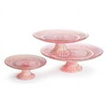 thumbnail image 1 of burton+BURTON Iridescent Pink Glass Cake Plate Set, 1 of 1