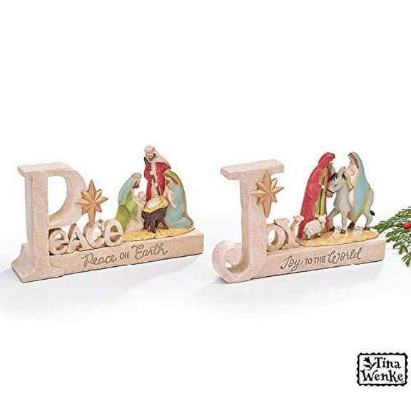 burton+BURTON Peace and Joy Nativity Shelf Sitters