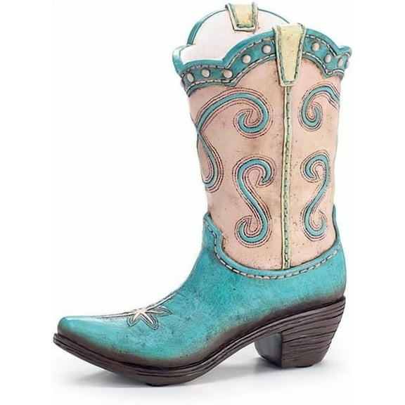 burton + BURTON Resin Cowgirl Boot Vase, 9.25-inch Height, Holiday Kitchen Accessories