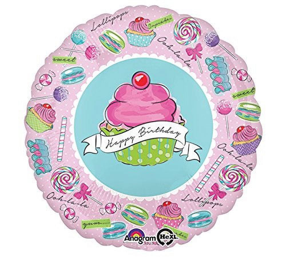 burton & burton happy birthday sweets with cupcake foil mylar balloon