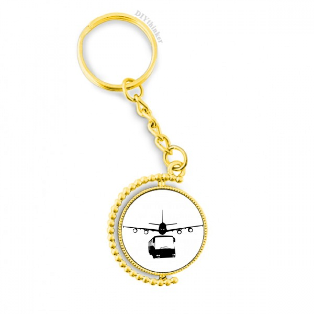 bus aircraft traffic art deco fashion metal connector key chain ring accessory en keyholder
