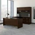 thumbnail image 1 of bush business furniture 72w bow front u shaped desk with hutch and storage in mocha cherry, 1 of 2