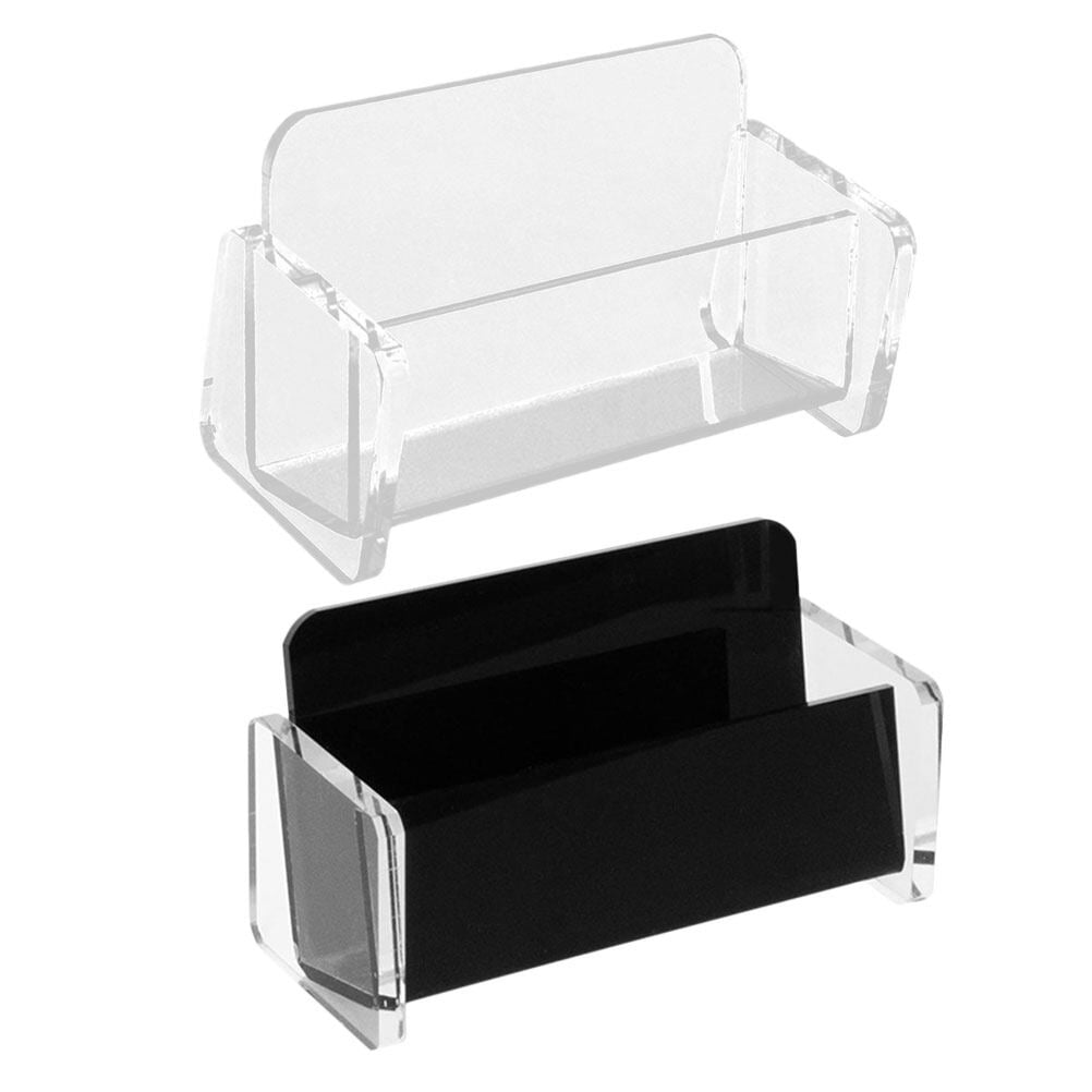 business cards holder 2Pcs Business Card Boxes Card Racks for Office Desk Display (Assorted