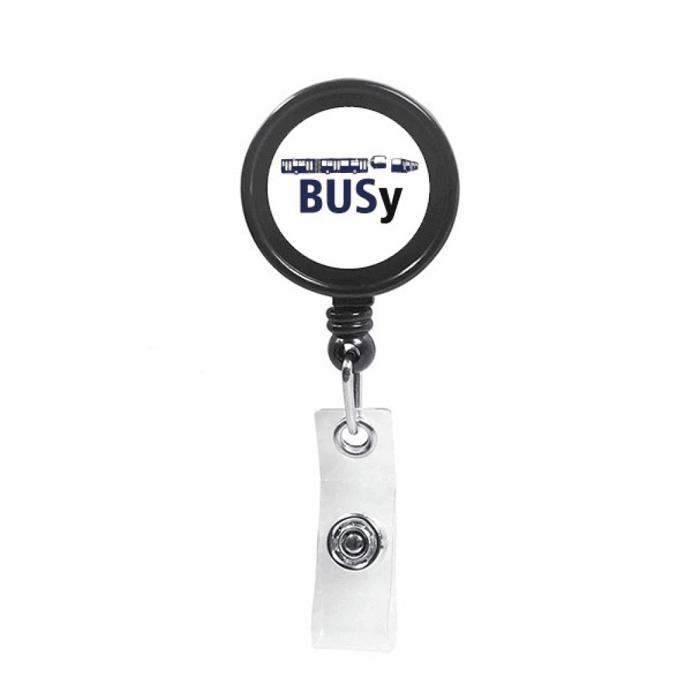 busy public transport  bus Retractable Keychain Badge Holder ID Badge