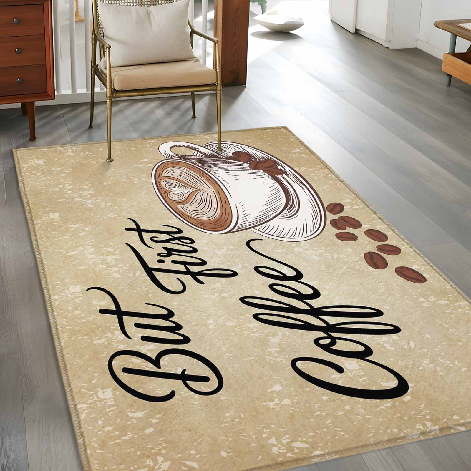but First Coffee 3x5 Rug for Bedroom Foot of Bed Small Living Room ...