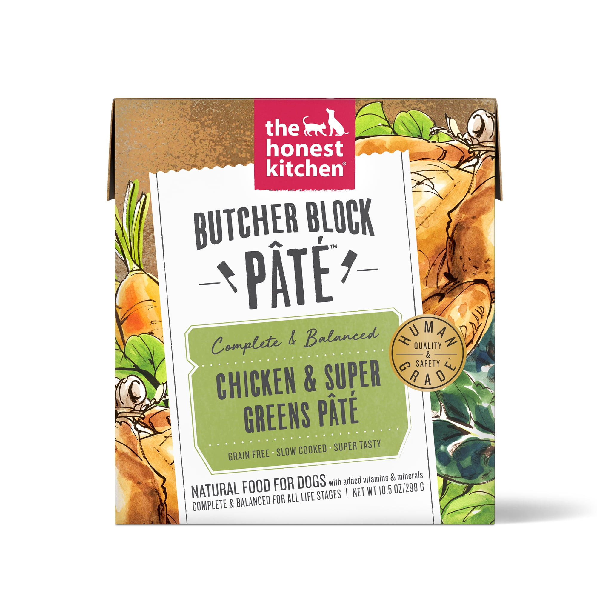 The Honest Kitchen Butcher Block Pâté: Chicken & Super Greens Wet Dog Food, 10.5 oz x1