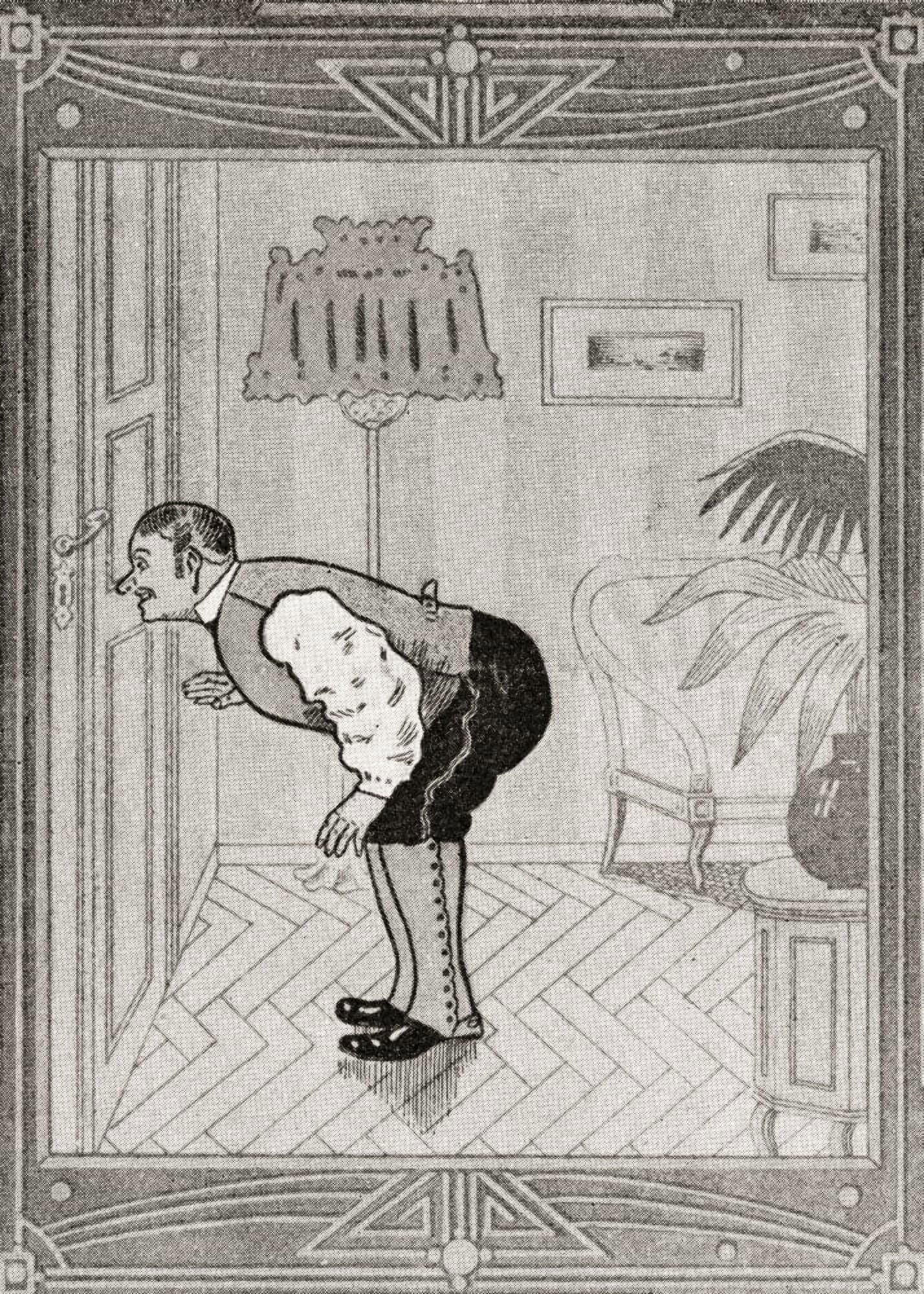 What the butler saw From Illustrierte Sittengeschichte vom Mittelalter bis zur Gegenwart by Eduard Fuchs published 1909 Canvas Art - Ken Welsh Design Pics (11 x 16)