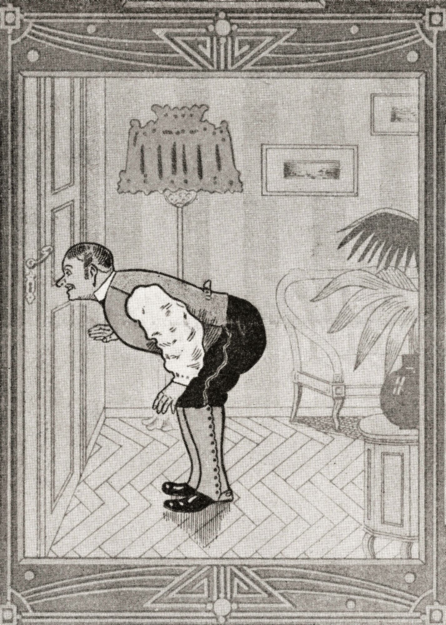 What the butler saw From Illustrierte Sittengeschichte vom Mittelalter bis zur Gegenwart by Eduard Fuchs published 1909 Canvas Art - Ken Welsh Design Pics (22 x 32)