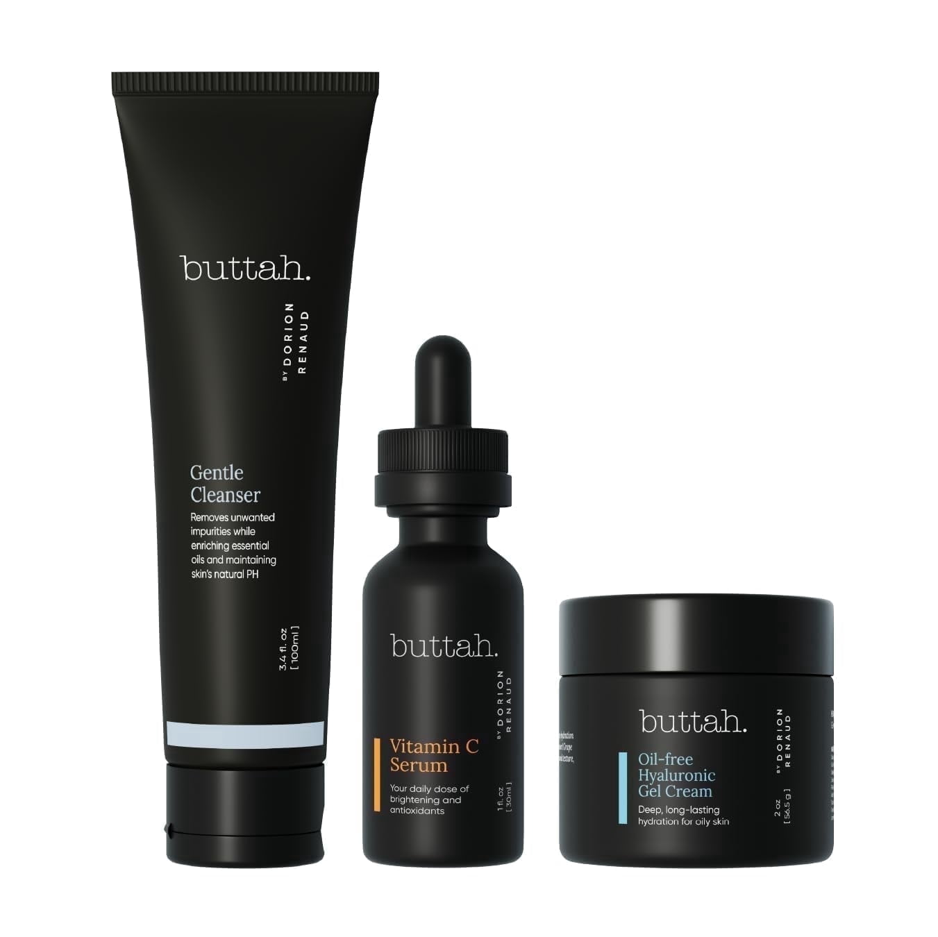 Buttah Skin Complete Skincare Kit – Cleanser, Vitamin C Serum & Gel Cream