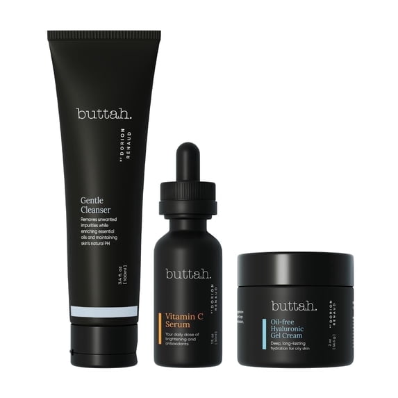Buttah Skin Complete Skincare Kit – Cleanser, Vitamin C Serum & Gel Cream
