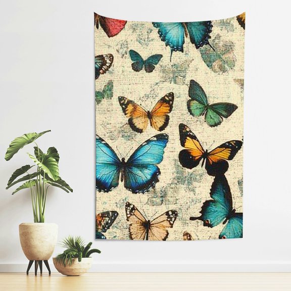 butterflies paper texture Tapestry Wall Hanging, 100% Polyester Decorations for Dorm, for Living Room Bedroom Dorm Decoration for decorative wall hanging, decorative bedroom, living room decoration