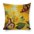 thumbnail image 1 of butterflies sunflowers Linen toss pillowcase decoration pillowcase gifting preferred 20x20 inch cushion cover sofa pillowcase sofa bedroom living room car, 1 of 8