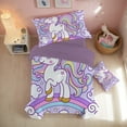 thumbnail image 1 of JJCOITR Rainbow Unicorn Bedding Set Full Purple Unicorn Comforter Sets with Stars Cloud for Girls Kids Teens Children Adults Bedroom Decor All Season 3 Pieces, 1 of 5