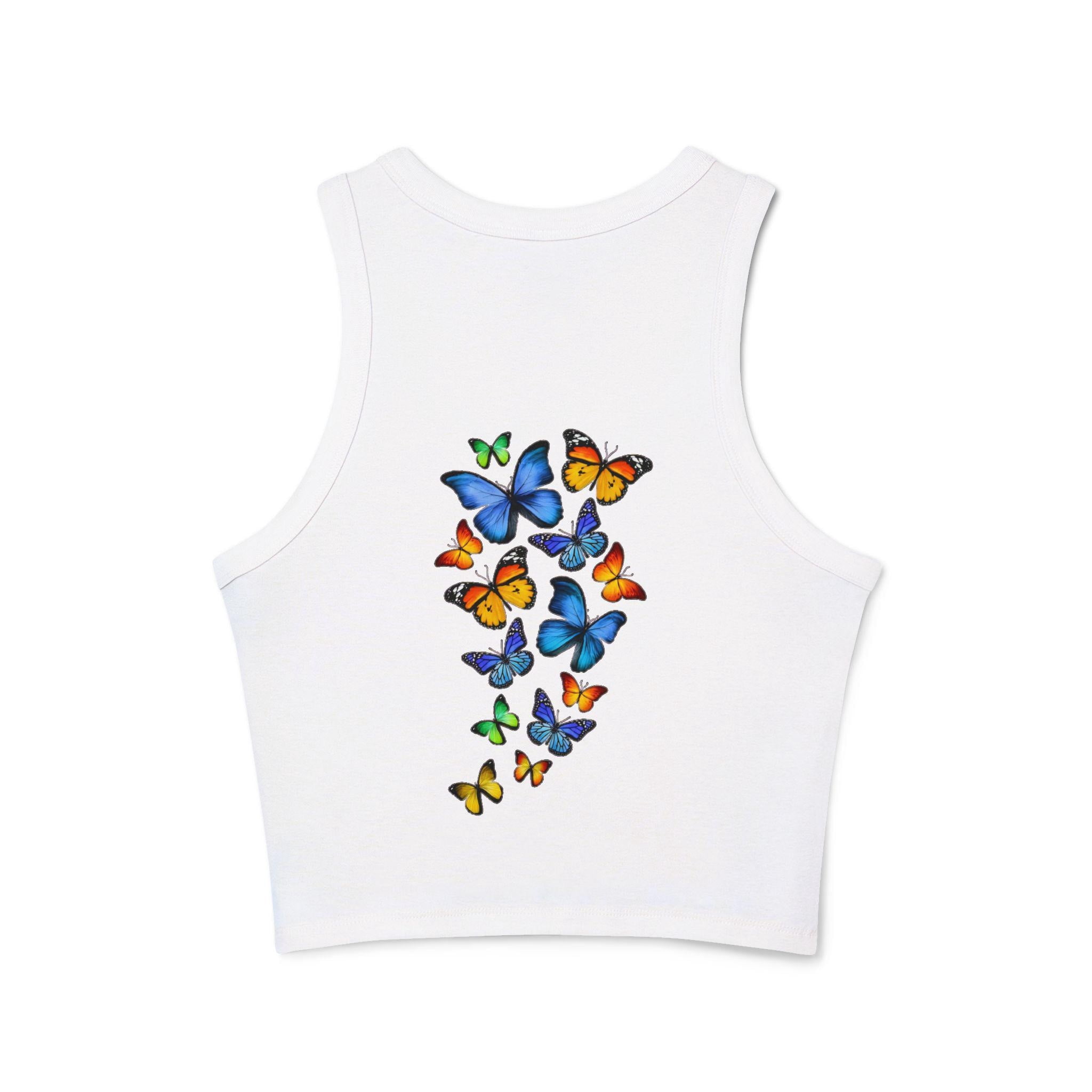 butterfly design Women's Micro Rib Racer Tank Top - Walmart.com
