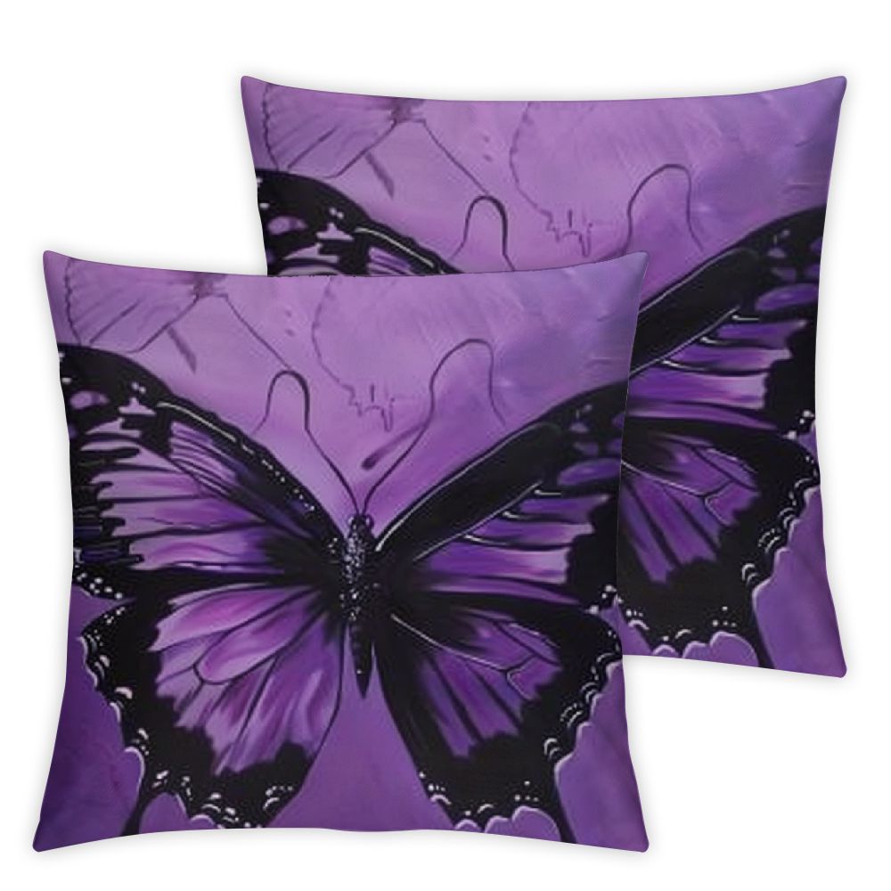 butterfly purple Print Cozy Soft Square Throw Pillow Cases Cushion