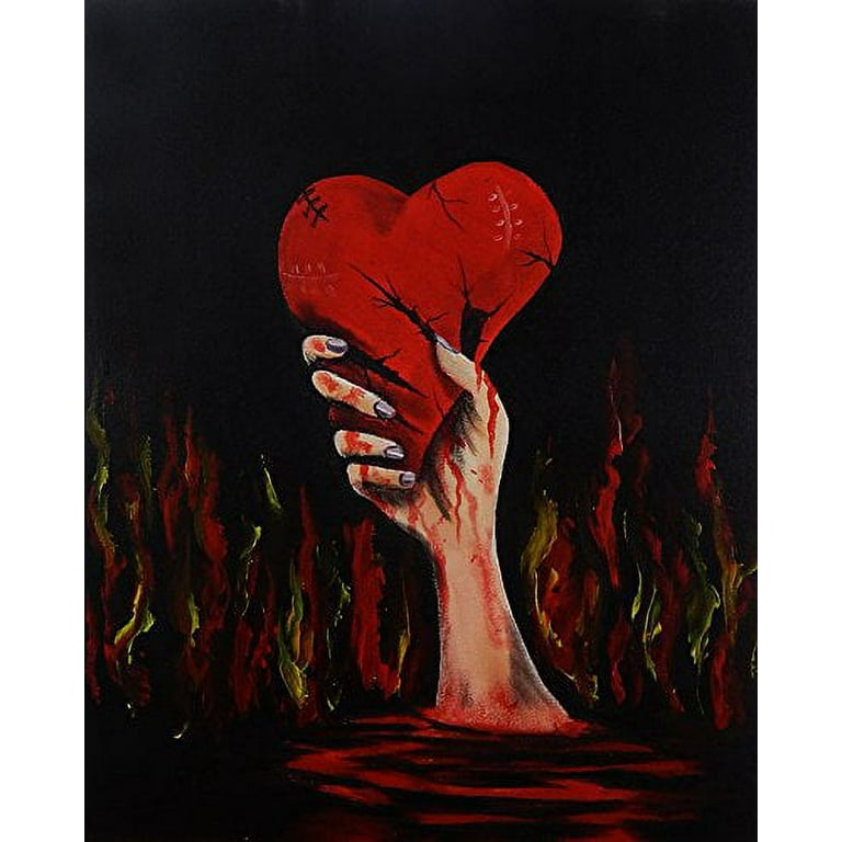 buyartforless Broken Heart Canvas Wall Art 