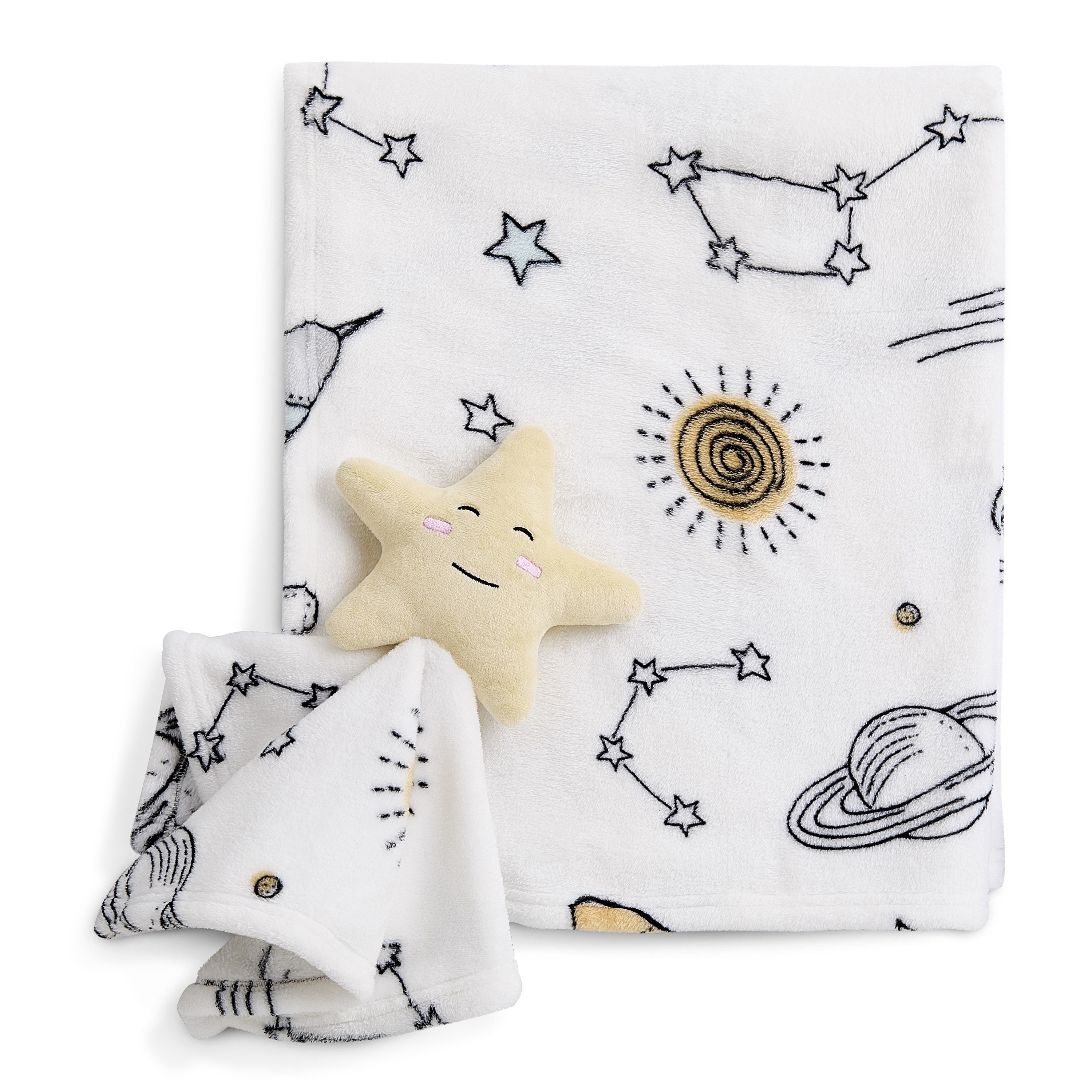 Evolur AstroNap Blanket 2 pc Gift Set - Blanket with Lovey Space Print