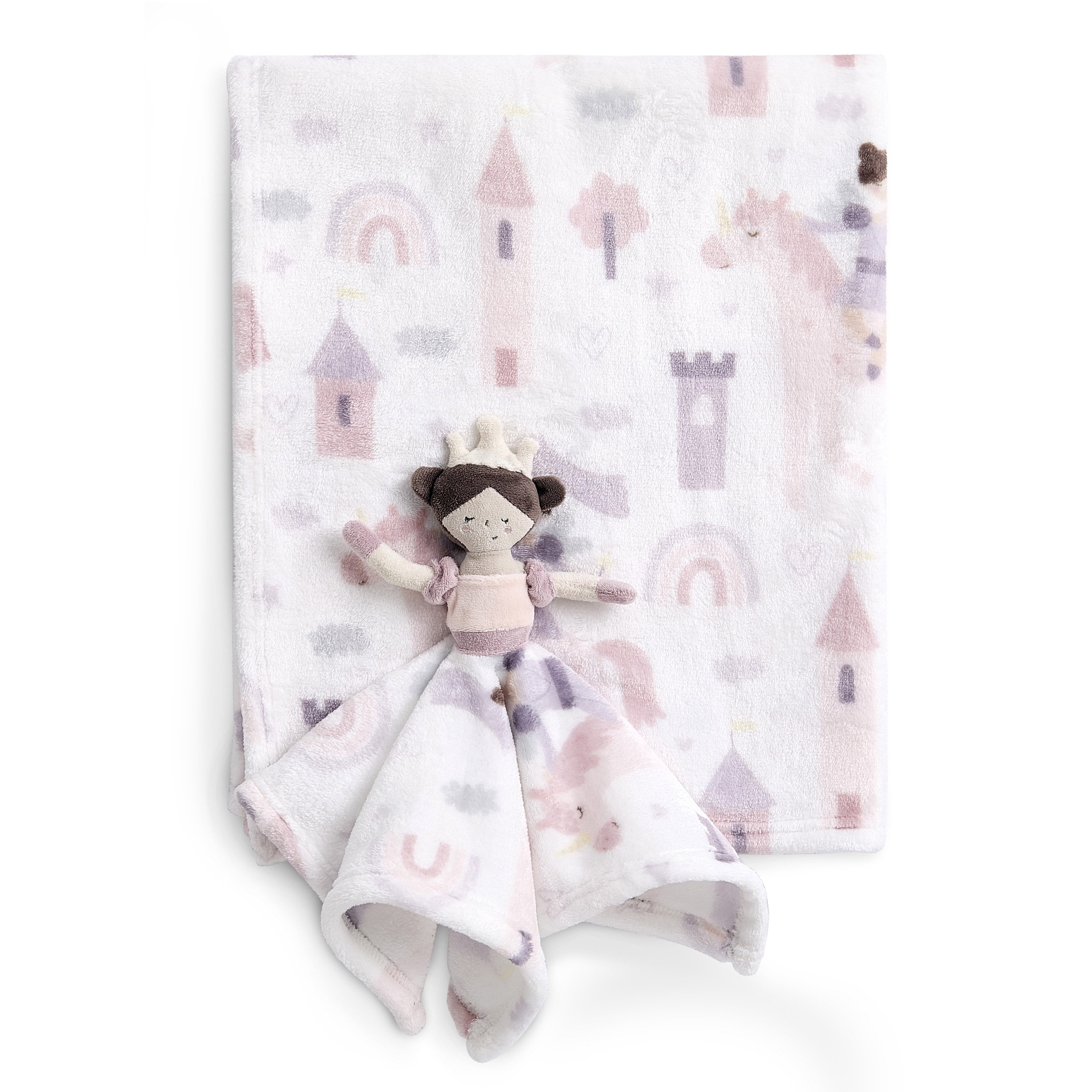 Evolur Enchanted Dreams 2 pc Gift Set - Blanket with Lovey Princess Print