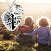 bvgfsahne Cremation Jewelry for Ashes No Longer by My Side Forever in My Heart Urn Pendant Necklace for Family Metal