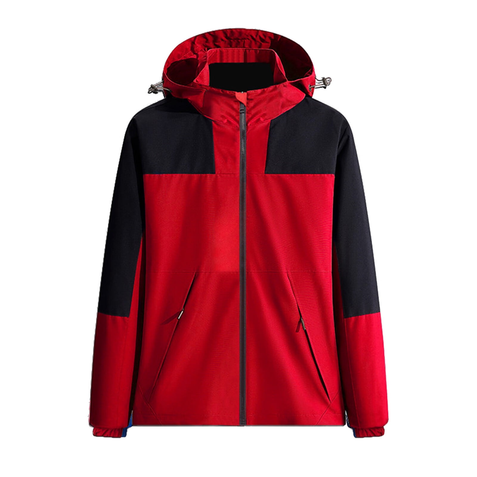 bvgfsahne Jacket Color Matching Zipper Pocket Long Sleeve Mens Coats