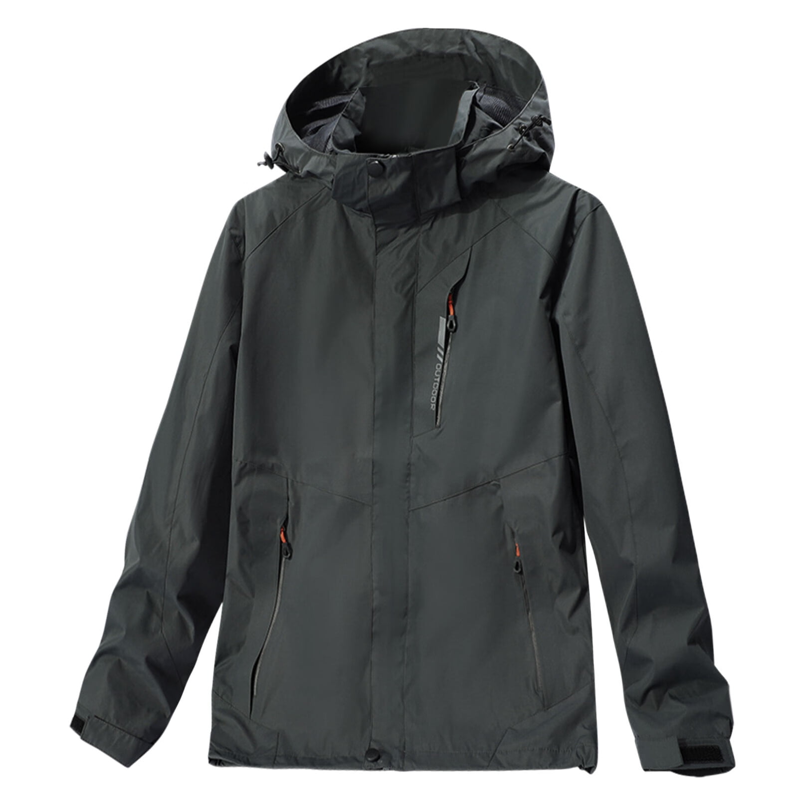 bvgfsahne Men's Rain Jacket With Hood Casual Solid Hooded Breathable