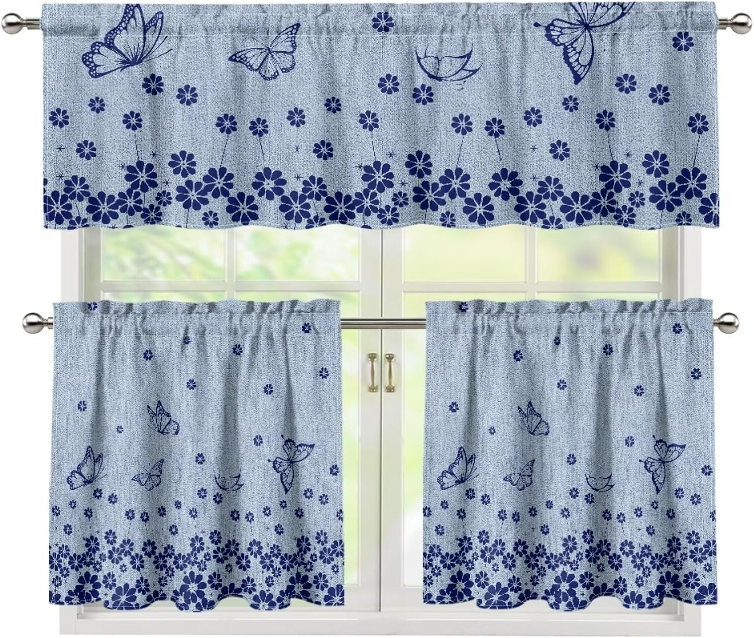 bvuoibou Fall Kitchen Curtain and Valance Set Yellow Thanksgiving Cafe ...
