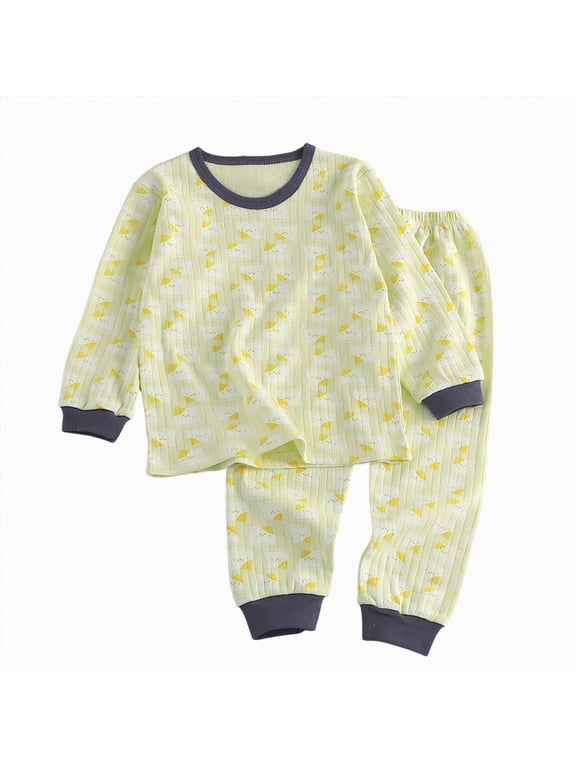 Little Boys Girls Outfits 2 Piece Train Toddler Loungewear Fall Winter Clothes Set Long Sleeve Top and Pants Jammies