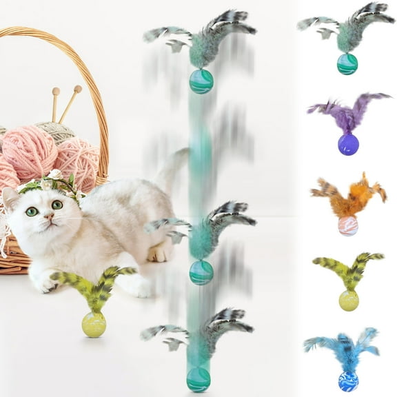 bxhwj Bouncy Toy, Colorful Interactive Soft Durable Bouncy Toy, Soft Elastic Rubber Chew Toys for Dental Health Entertainment, Random Color Pet Play Hunting Entertainment Chew Exercise