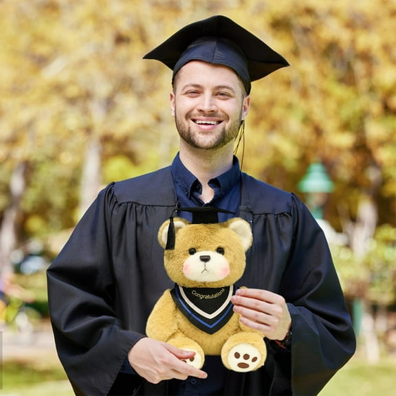 9.8in Graduation Doctor Bear Plush Toy, Cute Teddy Stuffed Animal with Soft Cozy Hug Feel, Wearing Gown and Cap, Ideal Graduation Season Gift for Students, Teachers, Classmates, Family, Friends