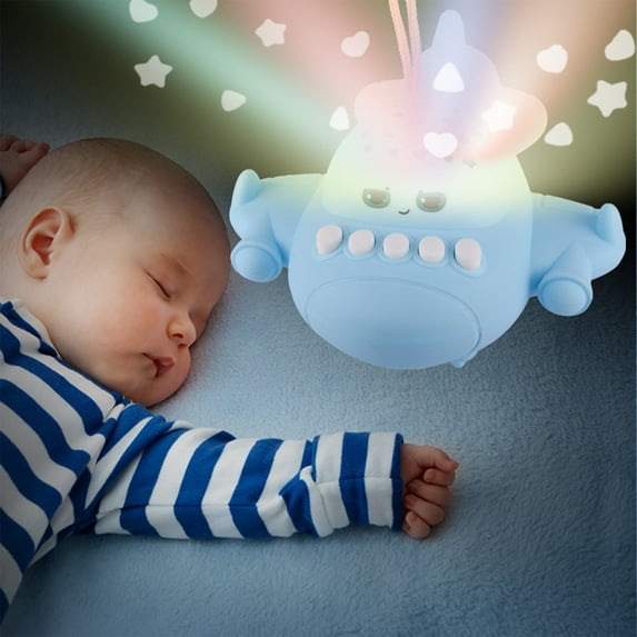 bxhwj Early Education Airplane Music Box Toy with Light Projection, Multi-Functional Music Toy for Kids, Sensory Development, Bedtime Fun, Indoor Play, Birthday Holiday Gift