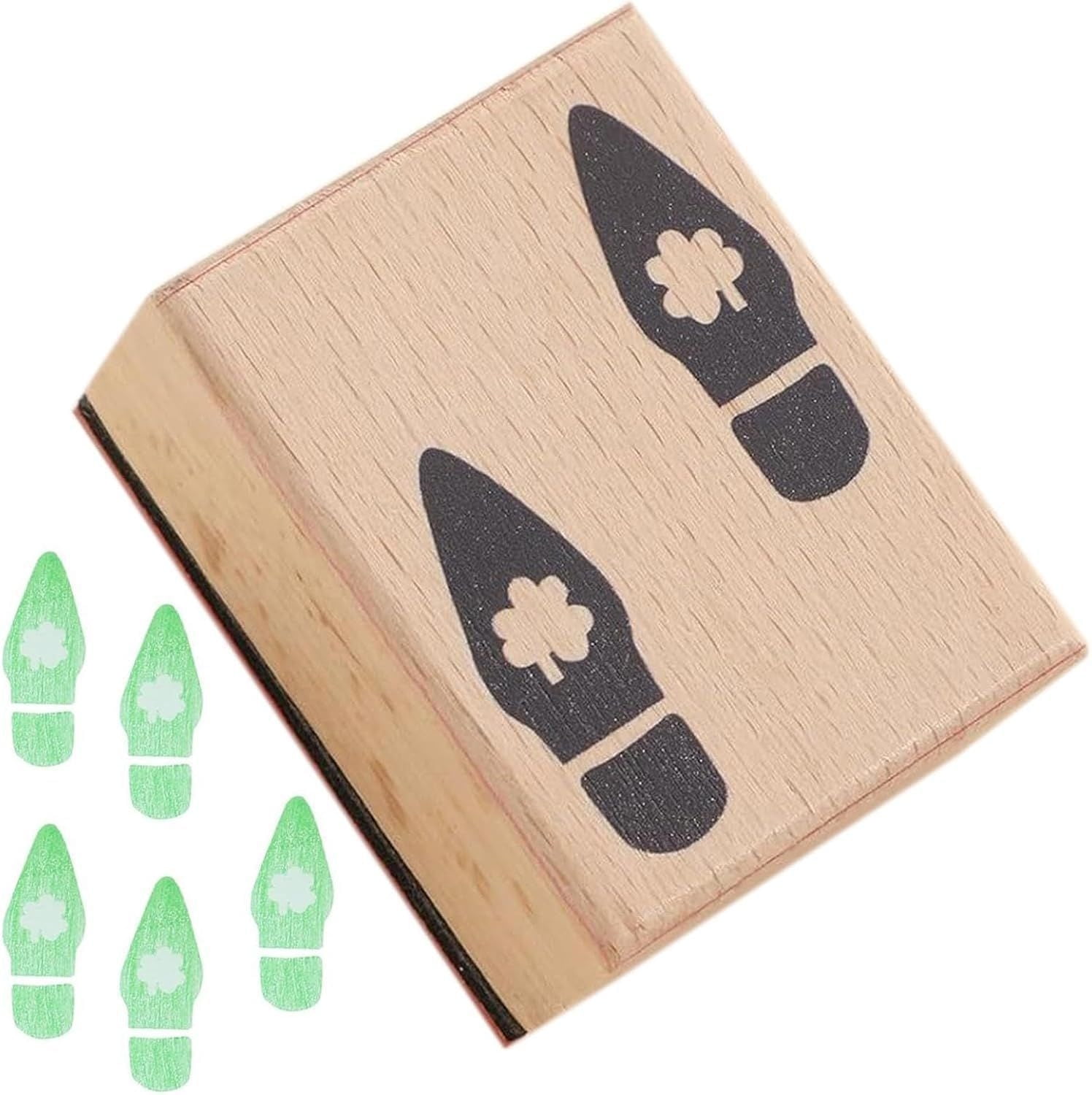 bxhwj Elf Footprint Rubber Stamp, Hand-Carved DIY Rubber Stamp Set for ...
