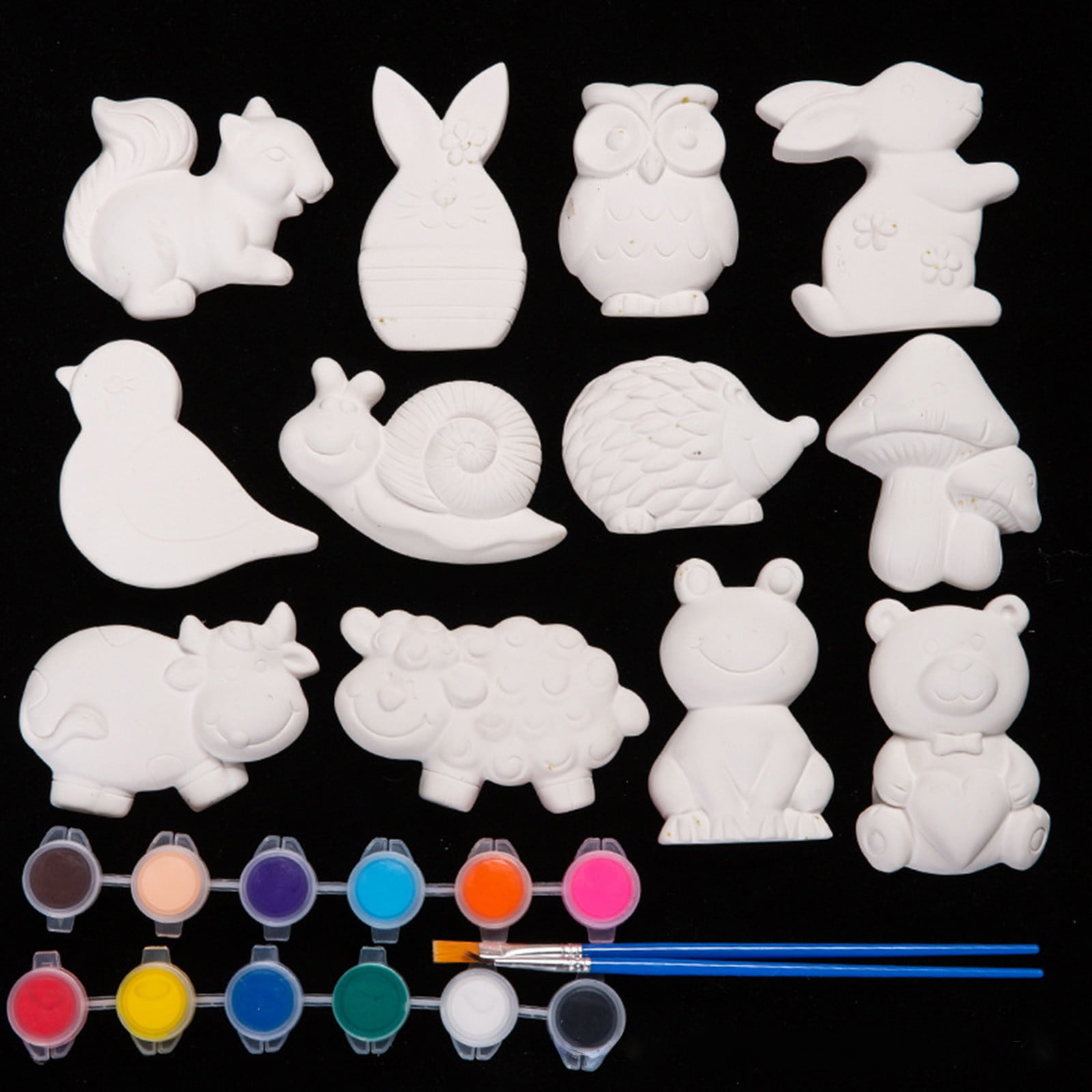 bxhwj Gypsum Painting Kit, Childrens DIY Coloring Doll with Graffiti Art Supplies, Creative Plaster Craft Set for Kids, Educational Art Toy for Kindergarten Classroom Activities and Home Craft