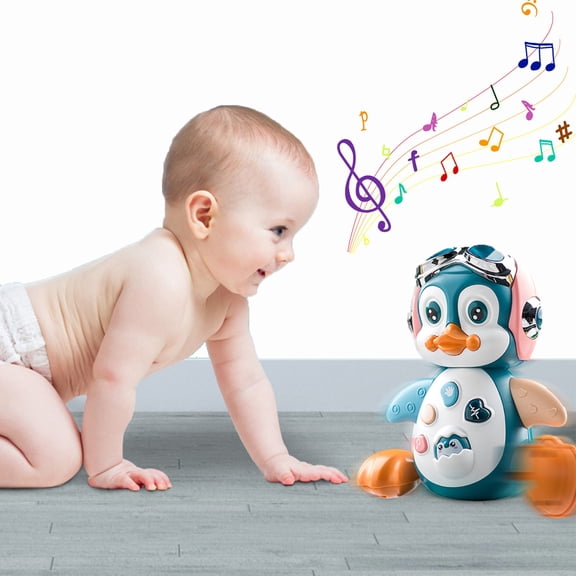 bxhwj Interactive Baby Penguin Toy with Music & Lights - Crawling Walking Learning Toy for Infants, Educational Gift for 1 2 3 Year Olds, Encourages Movement & Play