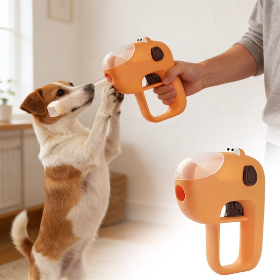 bxhwj Interactive Dog Ball Launcher with Pet Snacks, Cat and Dog Toy Set for Indoor and Outdoor Play, Training Thrower Toy for Active Exercise, Mental Stimulation and Bonding Fun